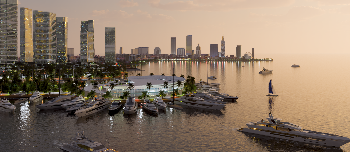 A serene image depicting ambassadori island batumi life