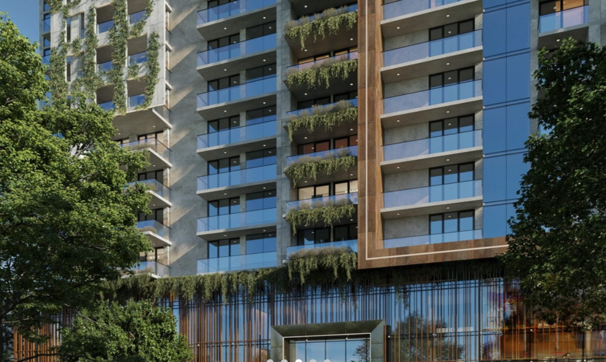 A serene image depicting modern urban living