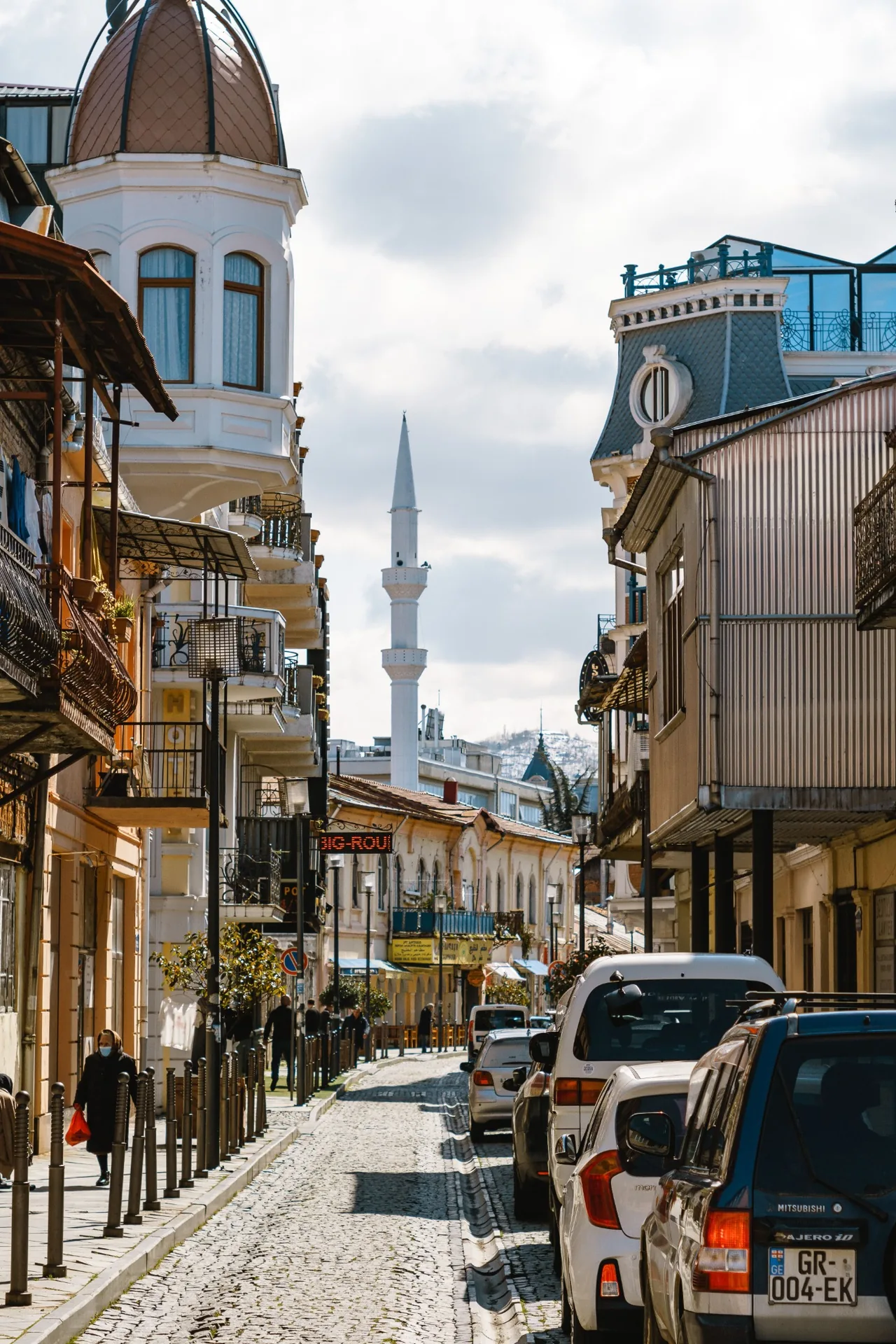 Street in Old Batumi with traditional buildings